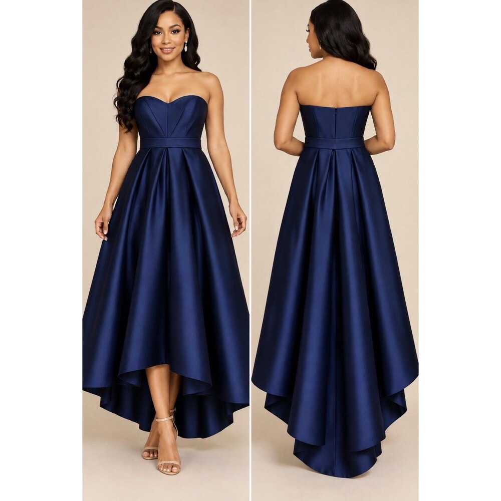 Alfred Sung Midnight Blue Strapless Sweetheart Neckline w Pockets 4R
